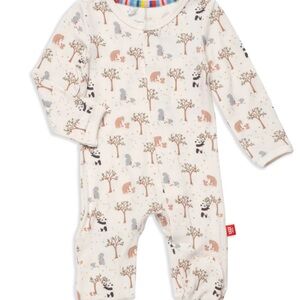 Magnetic Me Cream Onesie with Forest Animal Design